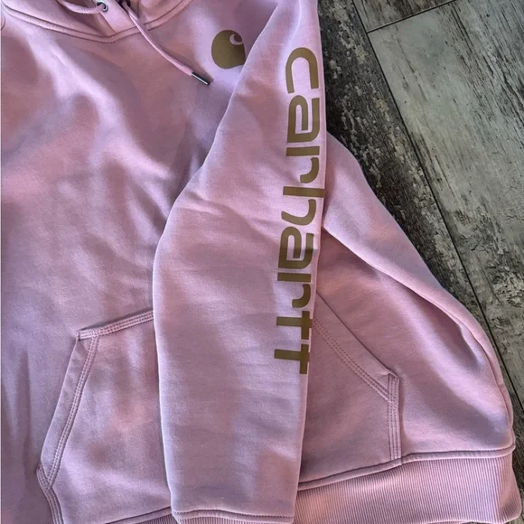 Carhartt Light Pink Hoodie with Logo - Picture 2 of 5